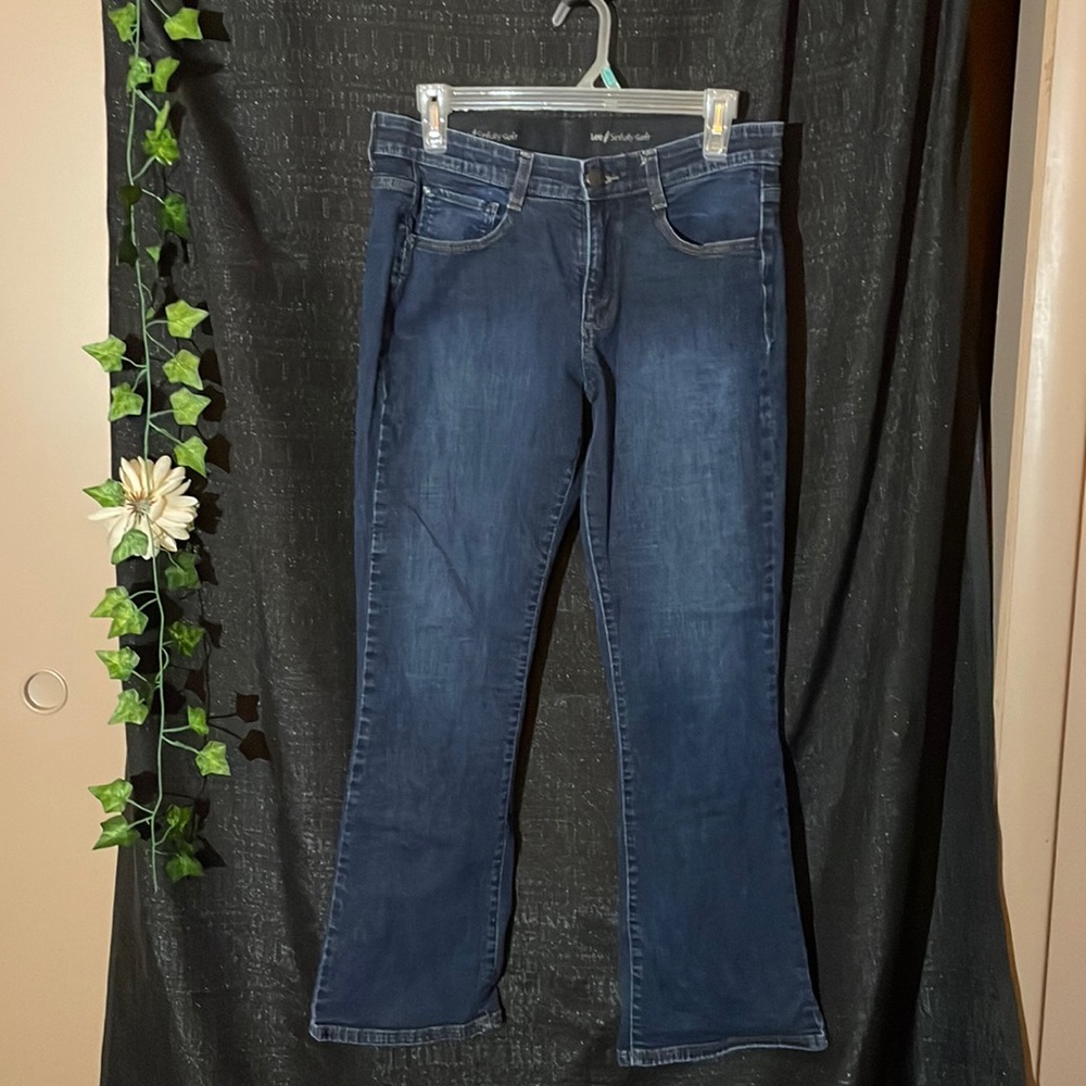 Lee Sinfully Soft Straight-Leg Jeans Women Sz 10P Short Elastic Waist Stretch